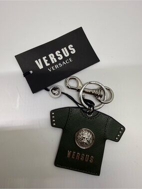 Versus By Versace Dark Green T-Shirt Medallion Keychain
